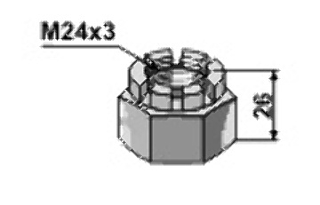 Hexagon castle nut m24x3 63-sau-122