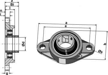 Spanlager UCFL - Ø45