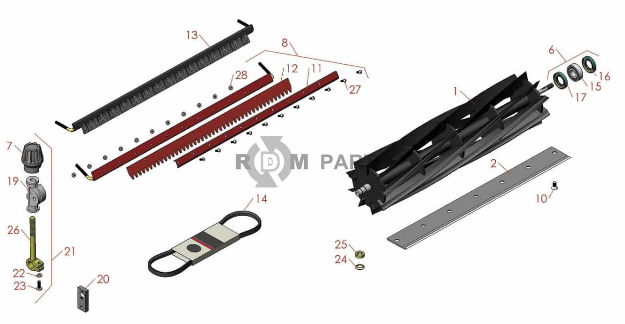 Replacement parts for Reel en bedknife - Greensmaster Series 4
