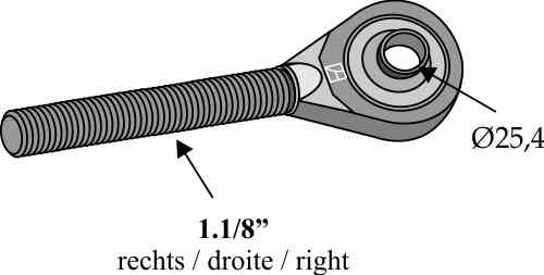 Tie-rod Cat. II &Oslash  25,4