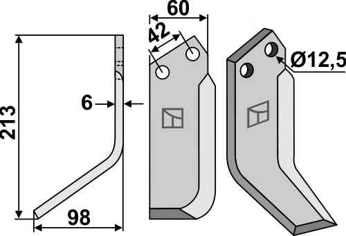 Blade, left model fitting for Nibbi Bruno G119