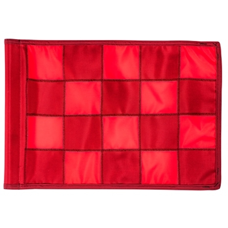 Small checkered golf flag red with red