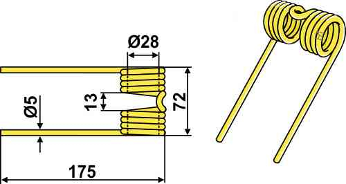 Hay tine fitting for John Deere CC25176
