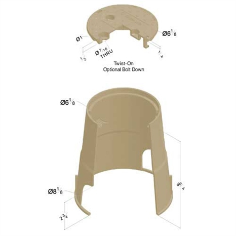 Carson valve box w/twist lock lid 0708 - tan blank