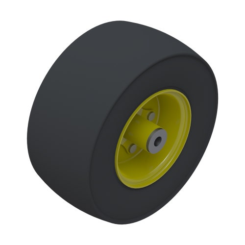 Tire & wheel - 9x3.50-4 smooth poly