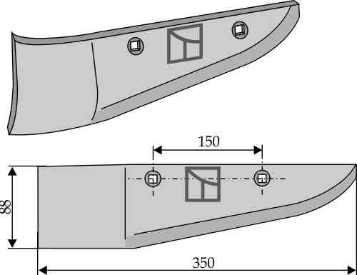 Beet lifter share, left model fitting for Stoll 023 806