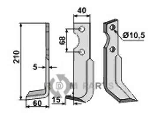 Fräsmesser, linke Ausführung geeignet für Benassi RL303-304 - 6CM0116