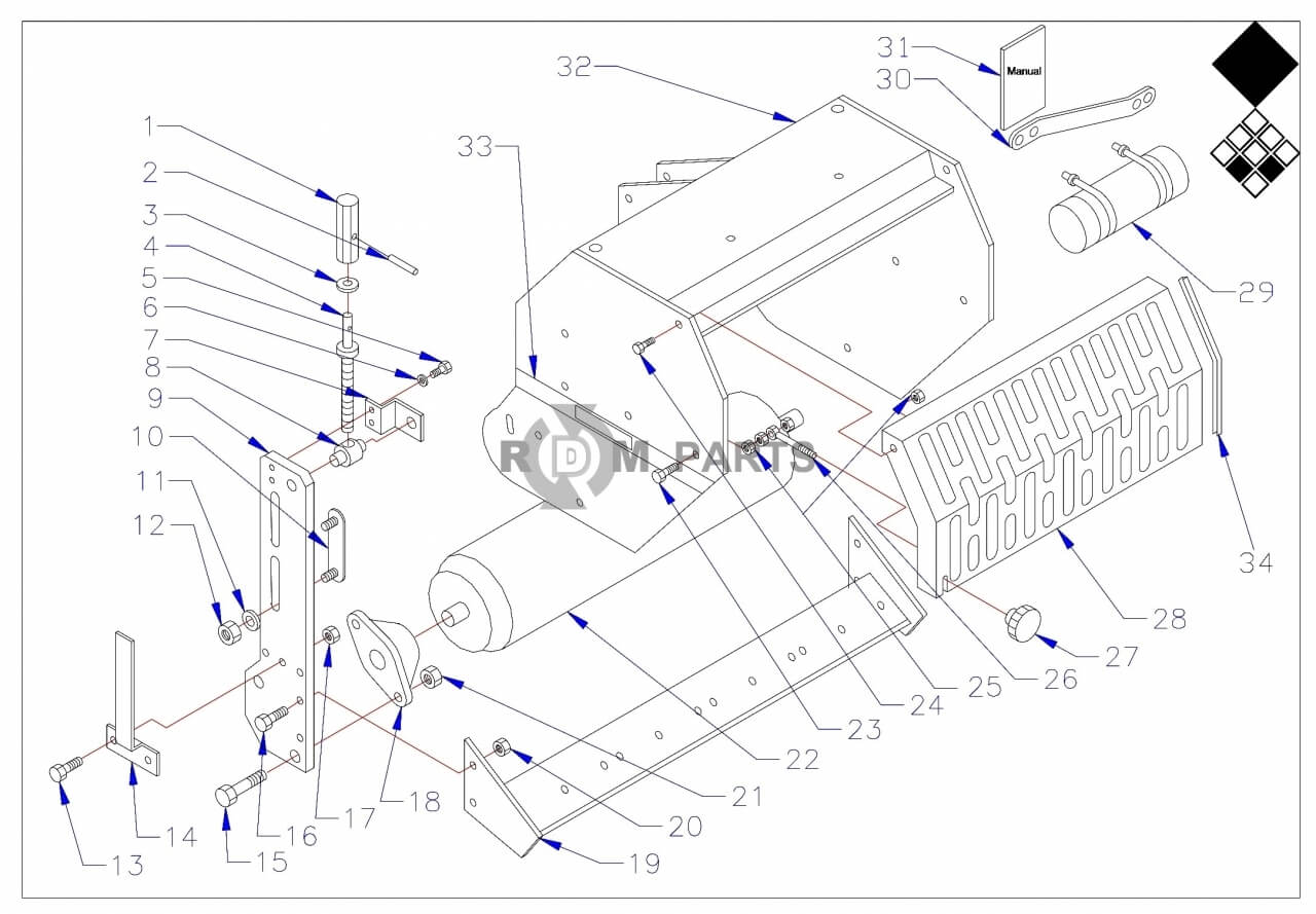 Replacement parts for VD7007 Achterrol en Beschermkap