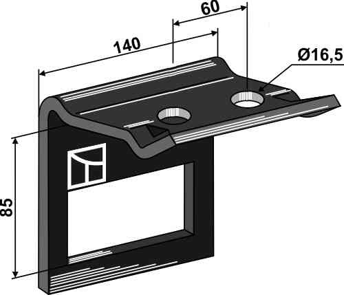 Halter für Zinken 100x14 mit Verstärkungsfeder 100x12