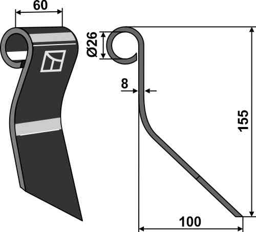 Loofklepel links passend voor Baselier BN1655 - LK01094