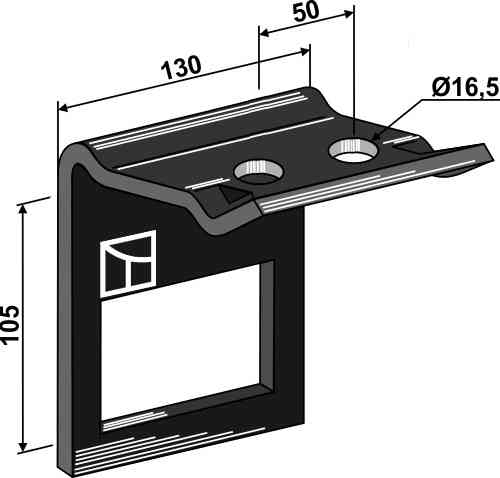 Clamp for  tine 90x13  with reinforcing spring 90x11