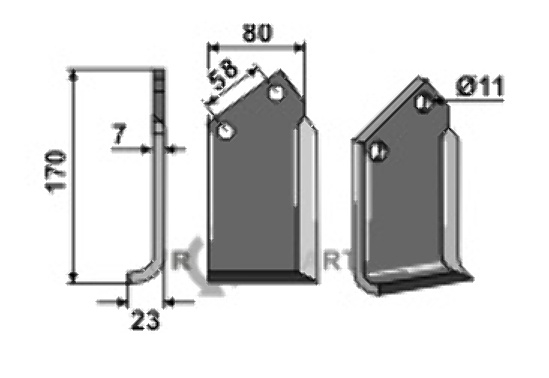 Blade, left model fitting for Howard 650320