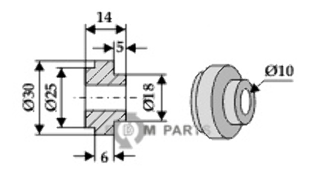 RDM Parts Bus voor strohakselmessen passend voor John Deere Z51243-E