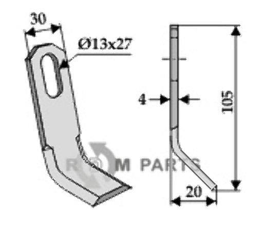 RDM Parts Y-klinge egnet til Iseki 05010065