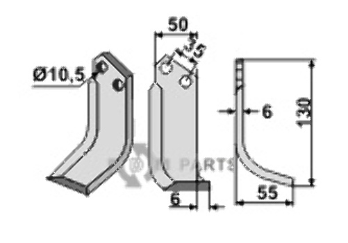 Blade, right model fitting for Breviglieri 1847D