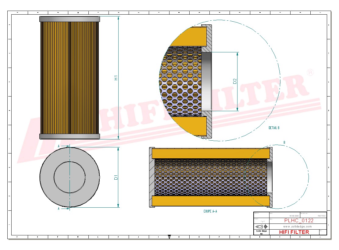Hydraulic filter passend voor parker 935248
