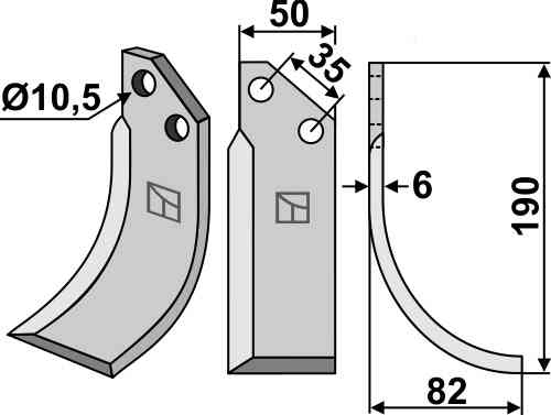 Blade, right model fitting for Valpadana VMC 15 / 103743