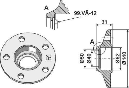 Bearing seat (new model) fitting for VAderstad 425195