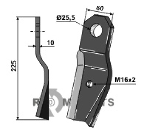 RDM Parts Mulchmes passend voor Röll 690610 RDM Parts Mulchmes passend voor Röll 690610