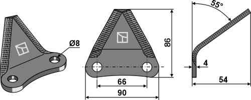 Food mixer knives - hard metal faced fitting for Storti 16800030T