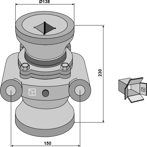 Voor vierkante assen 36x36
