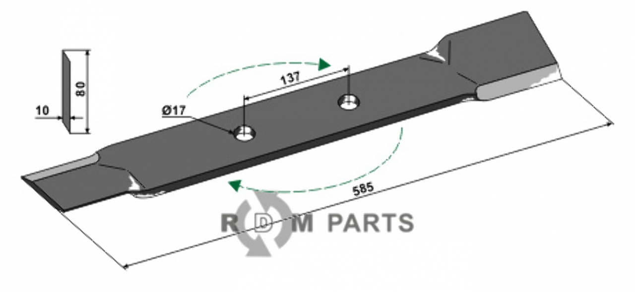 RDM Parts Mes - rechtse passend voor Röll 690622