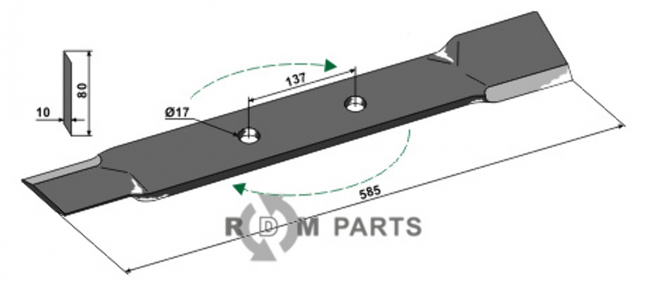 RDM Parts Mes - rechtse passend voor Röll 690622 RDM Parts Mes - rechtse passend voor Röll 690622