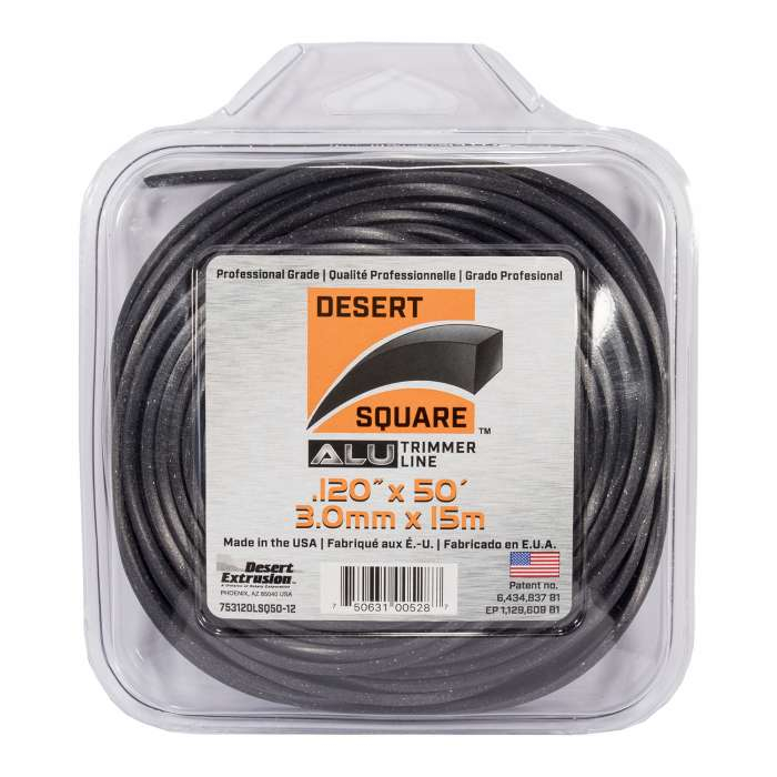 Trimmer line desert square alu large square black .120" / 3,0 mm 50' / 15 m