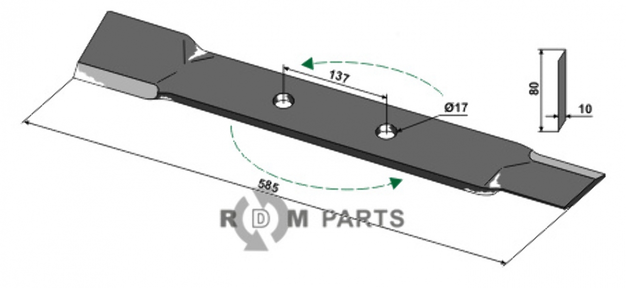 RDM Parts Mes - links passend voor Röll 690627