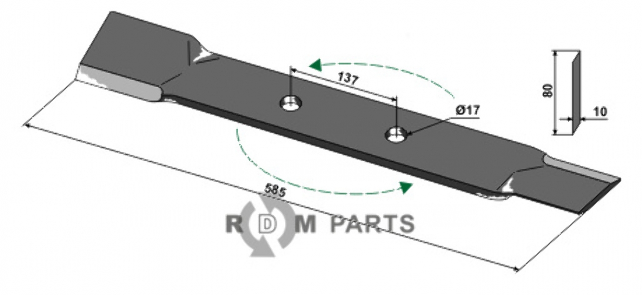 RDM Parts Mes - links passend voor Röll 690627 RDM Parts Mes - links passend voor Röll 690627