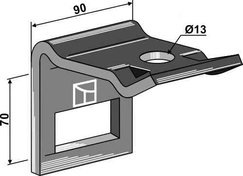 Clamp for tine 65 x 10