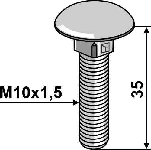 Flachrundschraube M10 verzinkt ohne Mutter Flachrundschraube M10 verzinkt ohne Mutter