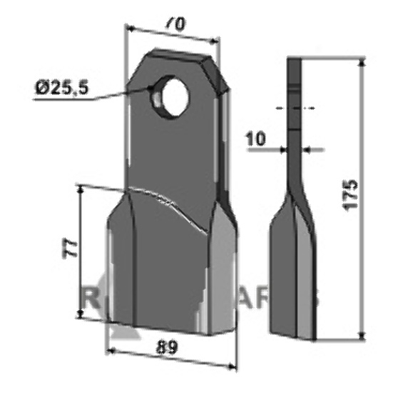 RDM Parts Mulchmesser, linke Ausführung geeignet für Fehrenbach M175L RDM Parts Mulchmesser, linke Ausführung geeignet für Fehrenbach M175L