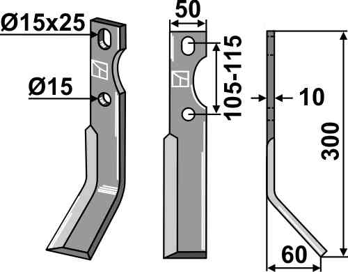 Blade, right model fitting for Forigo-Roteritalia D350010350