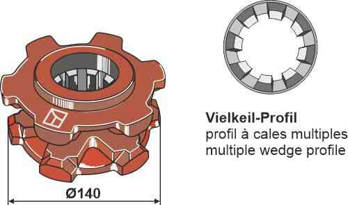Chain sprocket Ø140 fitting for Fortschritt 1410 28060 5