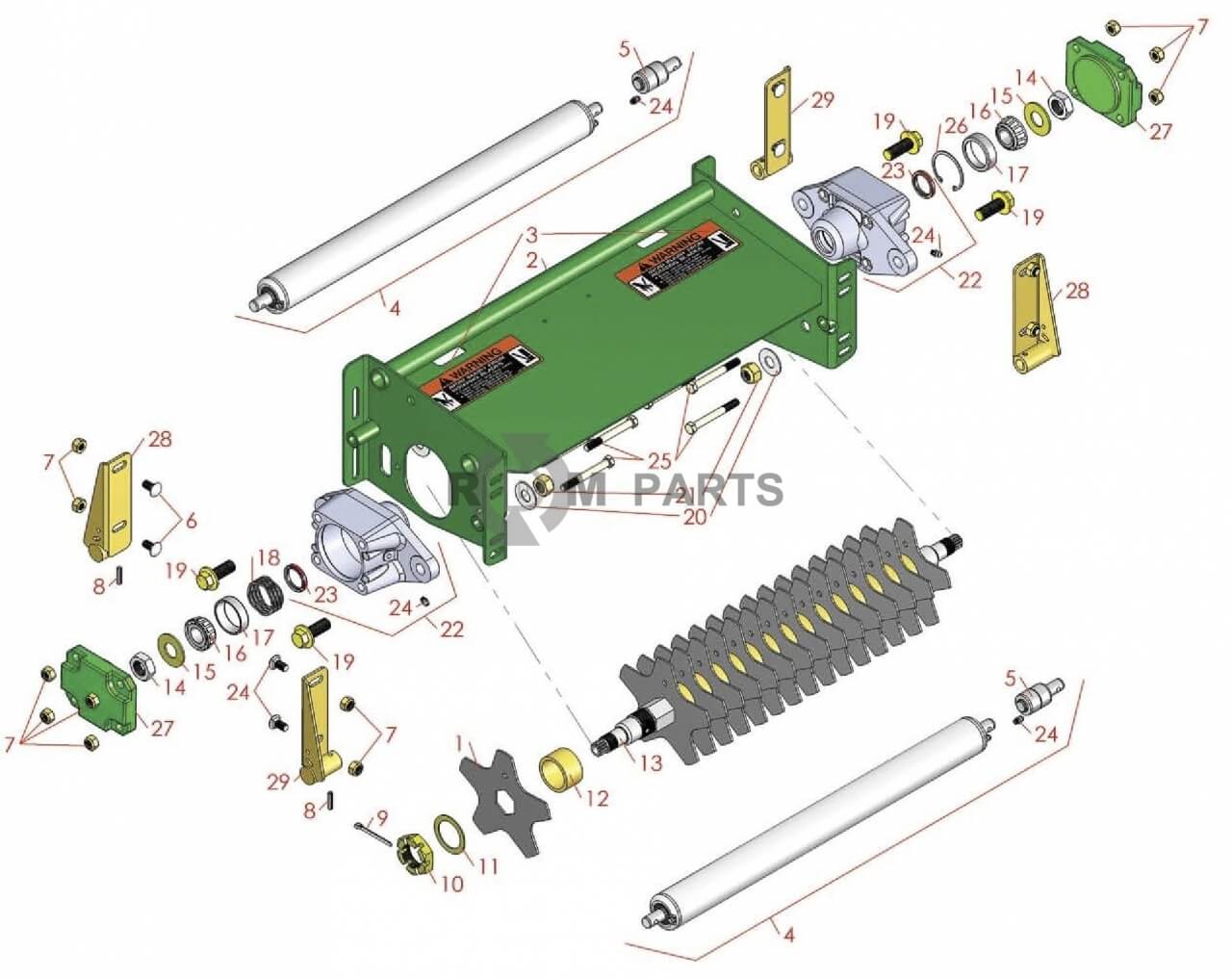 Replacement parts for John Deere 3235A, 3235B & 3235C Heavy Verti-Cut Unit