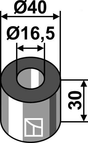 Bøsning Ø40x30xØ16,5 63-her-61