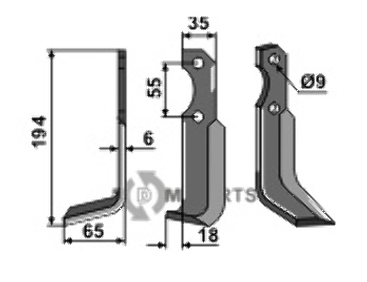 Blade, left model fitting for Bertolini 15603