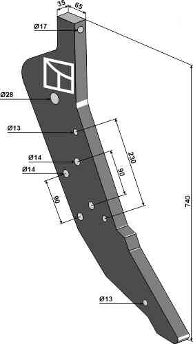 Subsoiling shank fitting for Maschio / Gaspardo R17622221