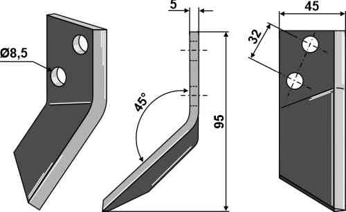 Futtermischwagenmesser, rechts Futtermischwagenmesser, rechts
