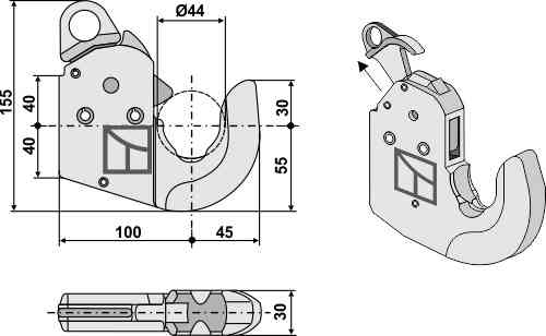 Automatic hook for lower links - Cat. l