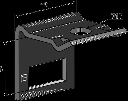 Clamp for  tine 40 x 12 with reinforcing spring 40 x 10