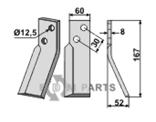 Rotary tine, right model fitting for Renter L.M.T. RL Rotary tine, right model fitting for Renter L.M.T. RL