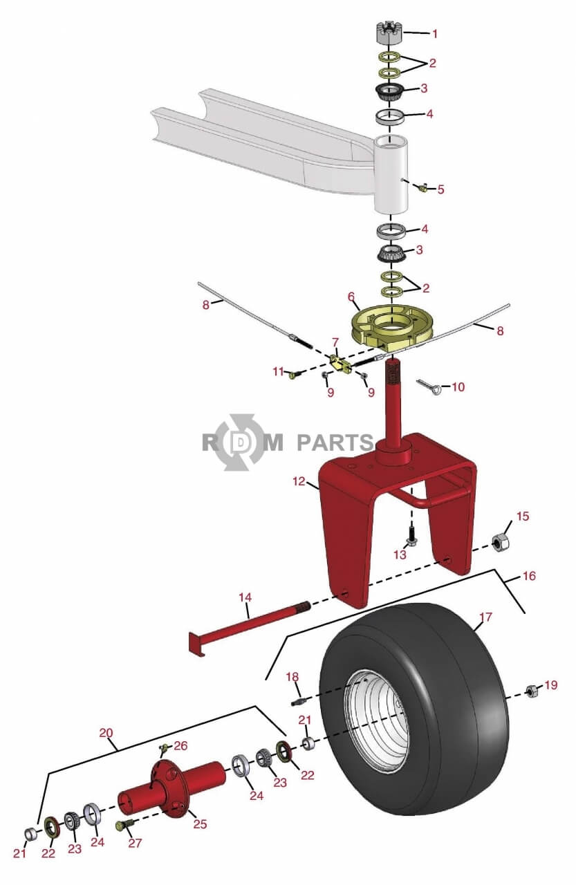 Replacement parts for Toro 3050 Rear Wheel