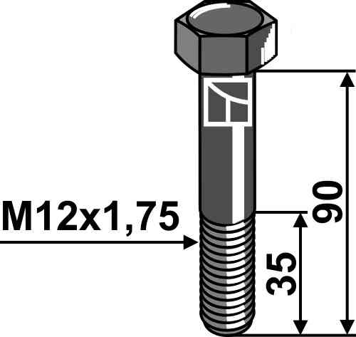 Machinebout M12- DIN 931 - 12.9