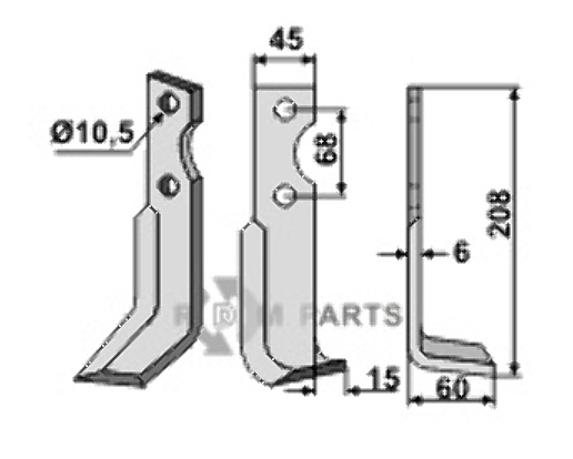 Blade, right model fitting for Benassi S.300 (18-7) - 6CM0800