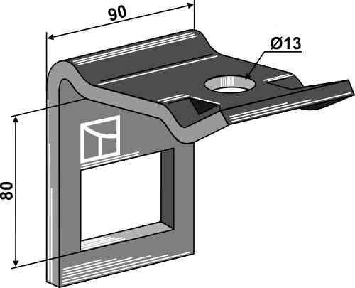 Clamp for  tine 60 x 12 with reinforcing spring 60 x 10