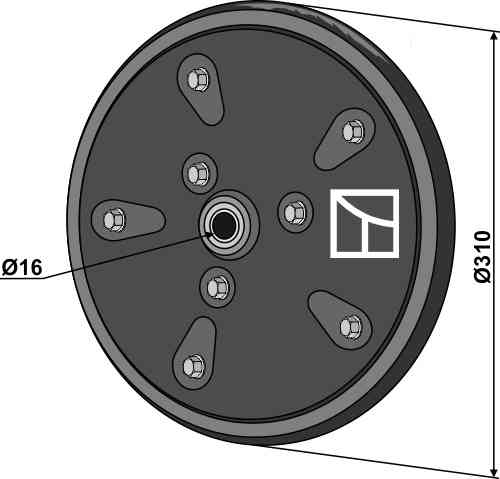 Wheel complete fitting for Väderstad 169270