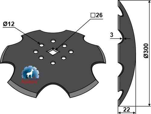Notched disc Ø300x3 fitting for Clemens CW650.015800 Notched disc Ø300x3 fitting for Clemens CW650.015800