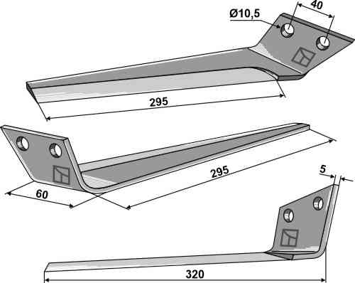 Top blade - right model fitting for Kleine S2-161-06-00-51